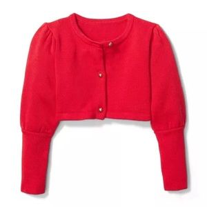 Janie&Jack Cropped Puff Sleeve Cardigan